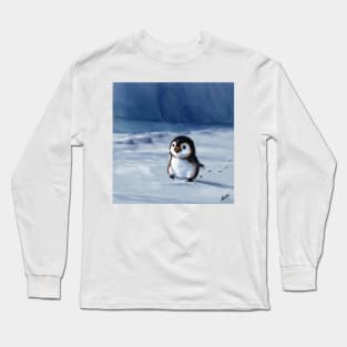 baby penguin walking Long Sleeve T-Shirt